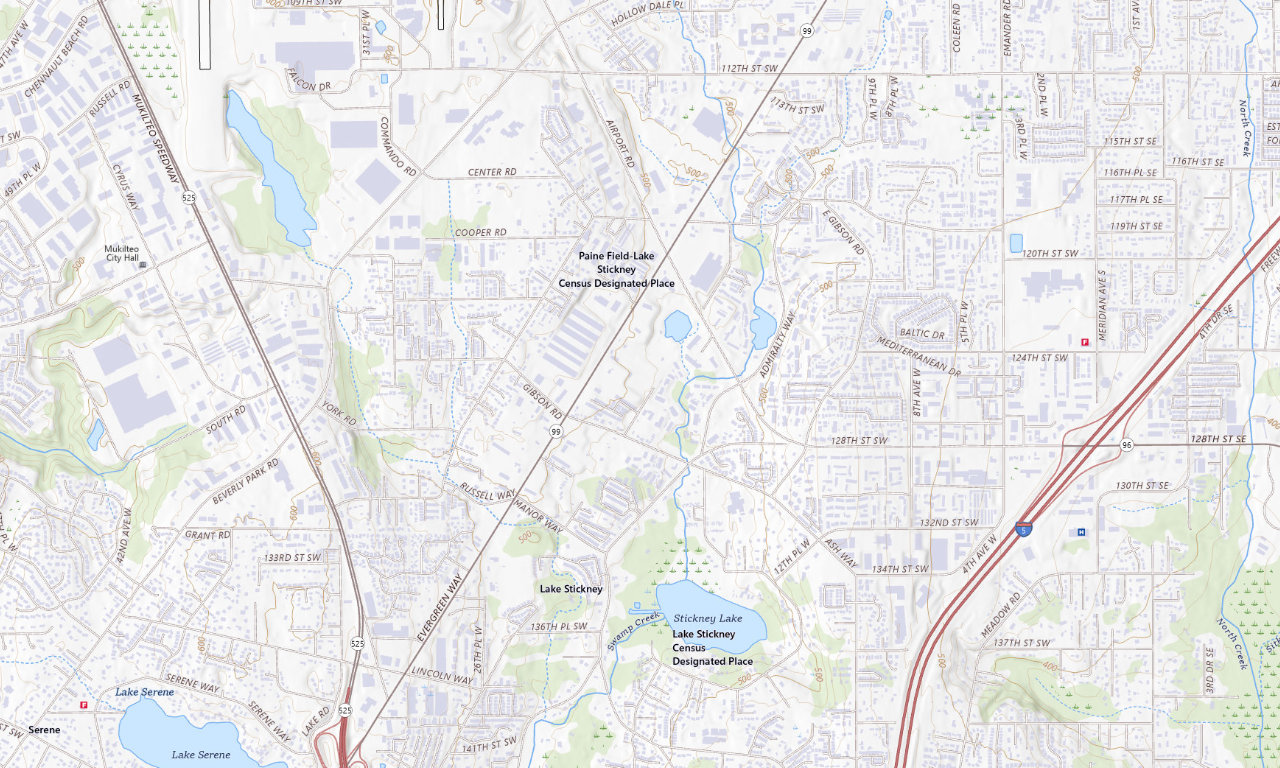 Topographic map around Maple Grove RV Resort