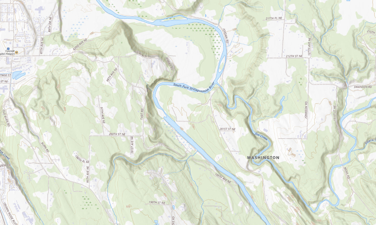 Topographic map around River Meadows County Park